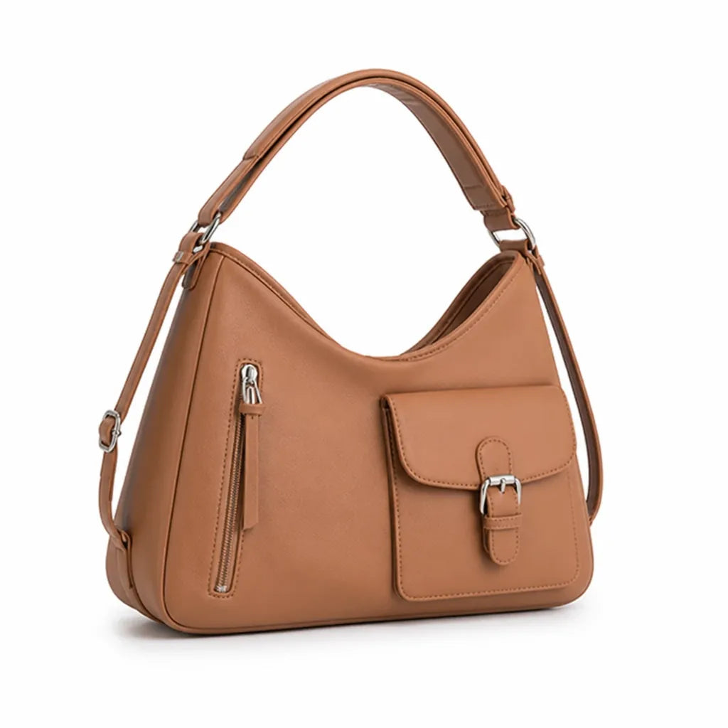 Versatile Faux Leather Crossbody Bag with Cushioned Strap