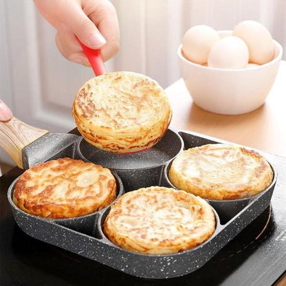 4-Cup Non-Stick Omelette Maker | Easy Cook Pan for Gas & Induction