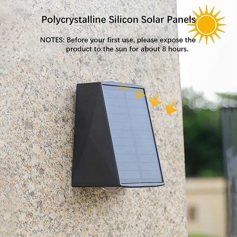 Solar Wall Light with LED – Waterproof Outdoor Lighting for Garden & Patio