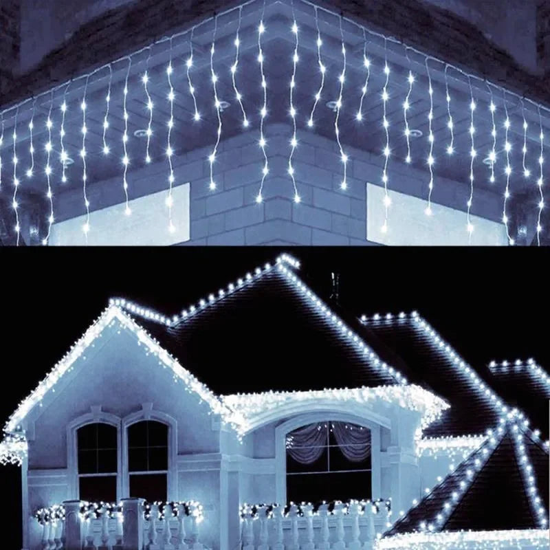 LED Icicle String Lights | 8 Modes | Winter Light Curtain | Christmas & New Year Decor 2025 | EU Plug