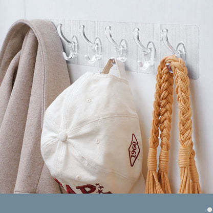 Versatile Adhesive Hooks - No Drill, Transparent Design