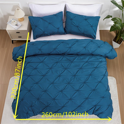 Pintuck Pattern White Quilt Cover Set
