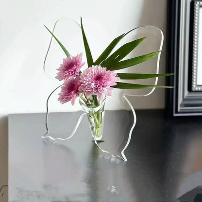 Transparent Butterfly Vase | Decorative Table Vase | Modern Design | Plastic