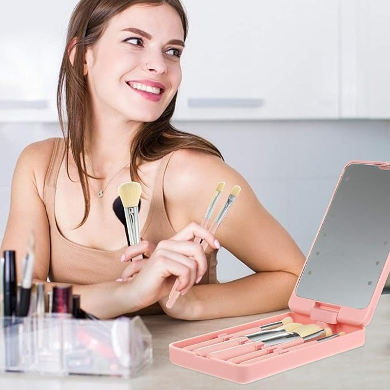 Flawless Makeup Application with Clean Brushes and Ideal Lighting