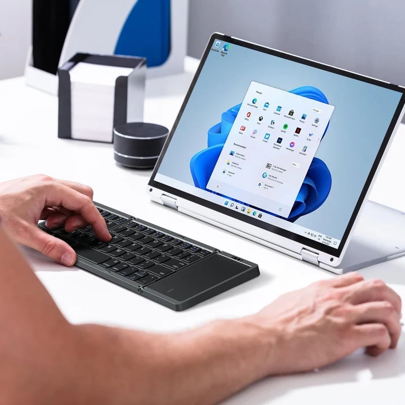 Compact Bluetooth Keyboard with Integrated Touchpad