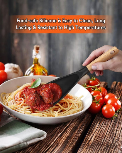 Versatile Cooking Spoon & Turner | Heat Resistant up to 230°C, BPA-Free Silicone | Gentle on Non-Stick Surfaces | 29×7 cm