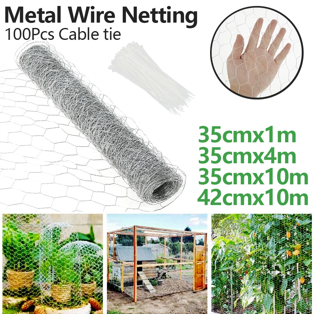 Hexagonal Wire Mesh - Galvanized Finish - 10 m Roll - Mesh Size 2.5 × 1.5 cm