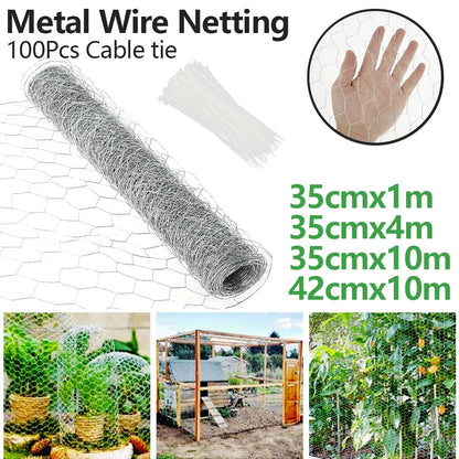 Hexagonal Wire Mesh - Galvanized Finish - 10 m Roll - Mesh Size 2.5 × 1.5 cm