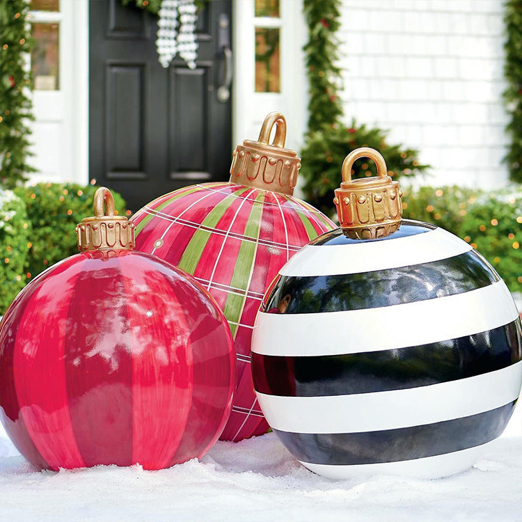60cm Inflatable Outdoor Christmas Ball – Weatherproof PVC Decoration