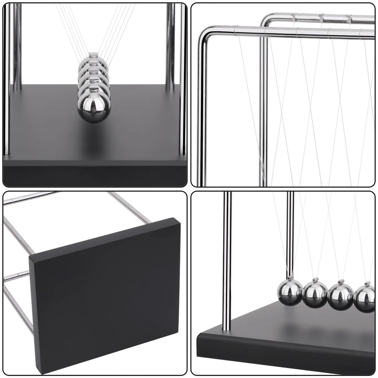 Kinetic Pendulum with Steel and Wooden Balls | Continuous Motion Educational Physics Decor