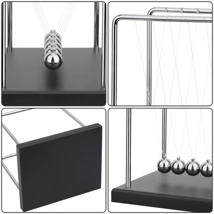 Kinetic Pendulum with Steel and Wooden Balls | Continuous Motion Educational Physics Decor