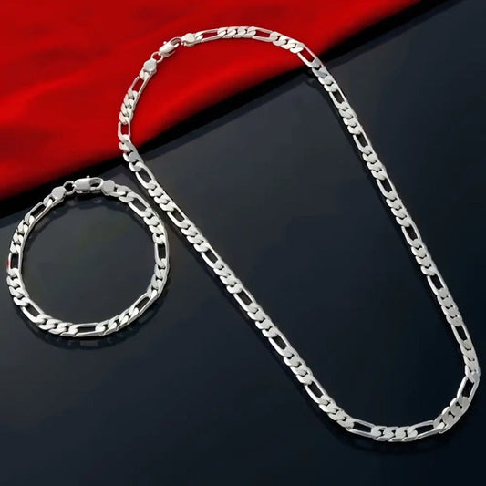 Elegant Silver-Plated Cuban Link Chain Necklace