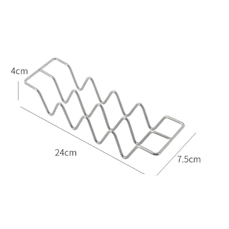 Stainless Steel Taco Holder for Kitchen | Wave Slot Design | Dishwasher Safe