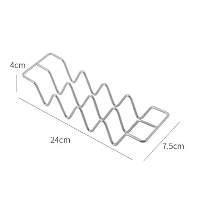 Stainless Steel Taco Holder for Kitchen | Wave Slot Design | Dishwasher Safe