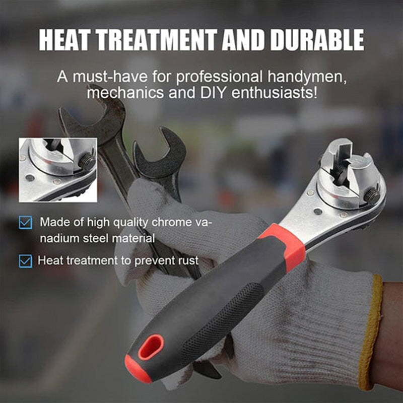 Versatile Adjustable Wrench 6–22 mm | 60-Tooth Mechanism for Tight Spaces