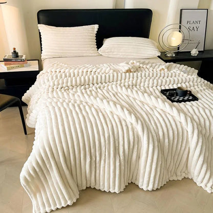 Cozy Striped Blanket | Soft Throw for Sofa & Bed | Lightweight All-Season Warmth | Trendy Spring Home Decor