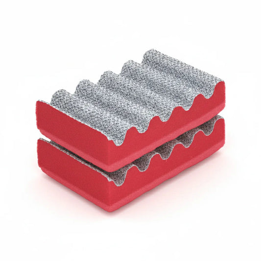 Cleaning Sponge Set | Nylon Scrub Sponges for Rust & Baked Residue | 2-Pack Pot Cleaners