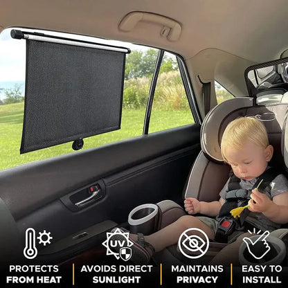 Retractable Sunshade with UV Protection for Home and Vehicle