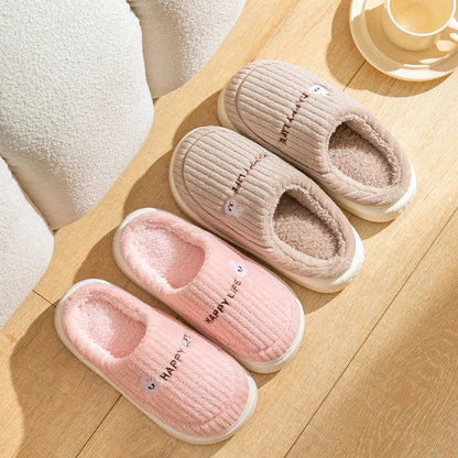 Soft Cotton Slippers for Men and Women - Lightweight & Insulating - Gray