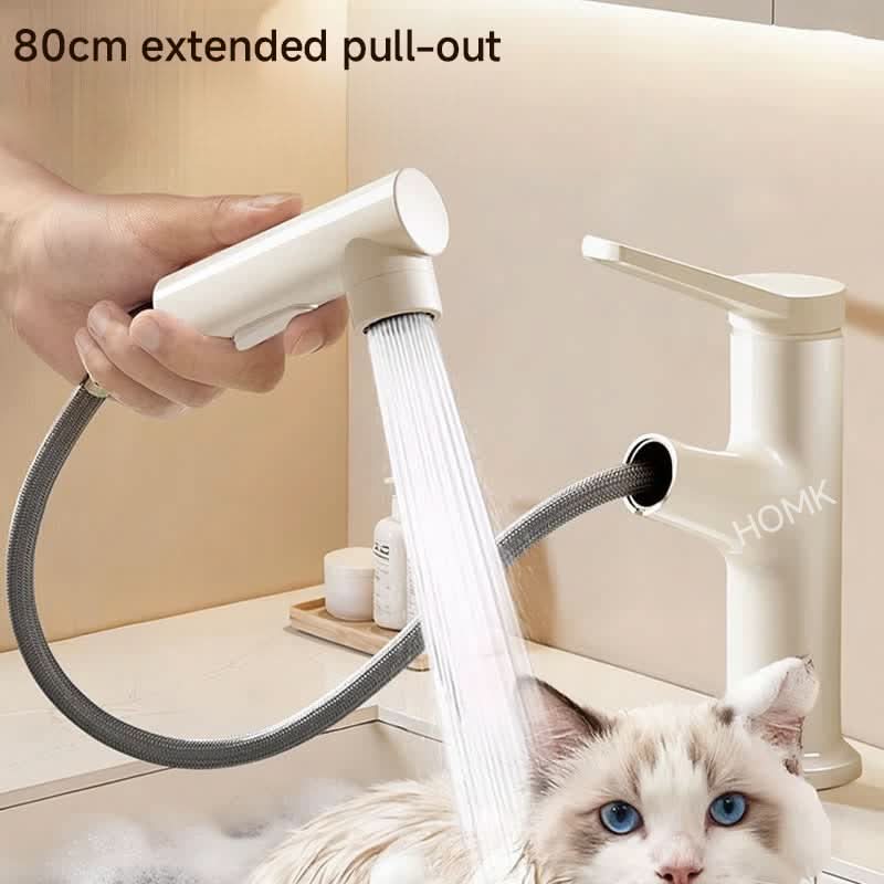 Hot and Cold Sink Faucet with Pull-Out Spray