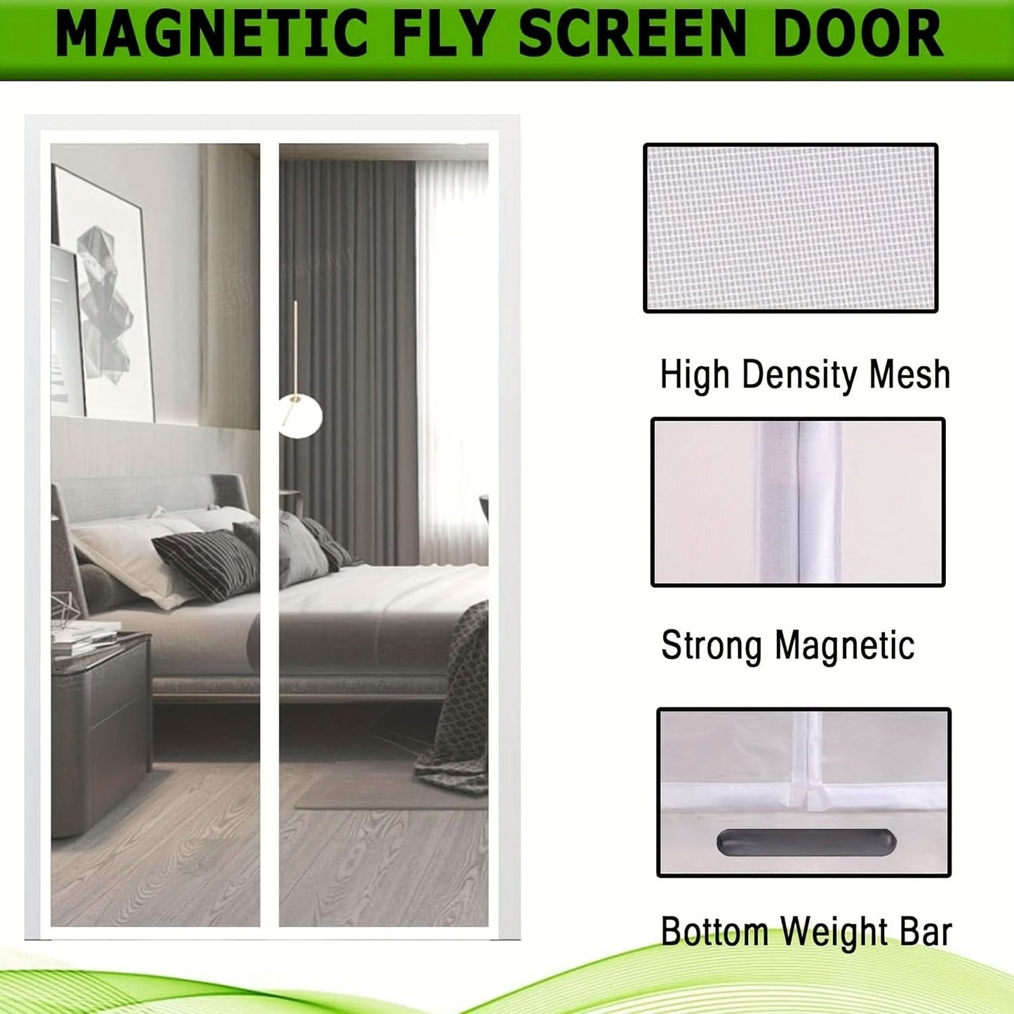 Magnetic Door Curtain for Insect Protection