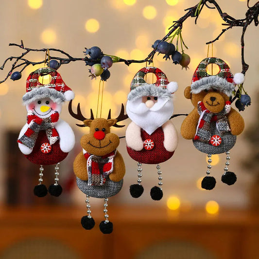Christmas Ornament Set | 4-Piece Tree Decorations Featuring Snowman and Festive Designs