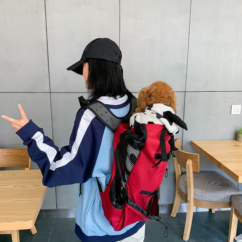 Medium Dog Backpack – Comfortable Carry Bag with Safety Strap & Storage Pockets