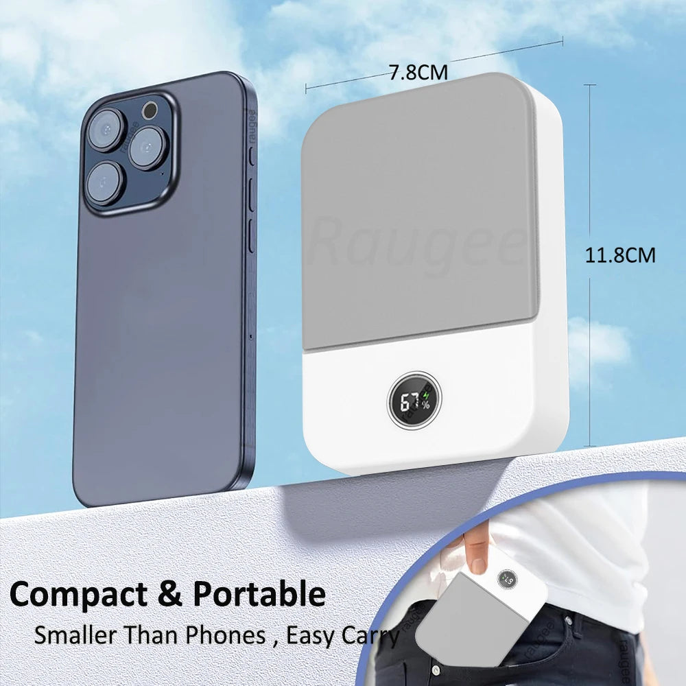 Mini Fan with Neck and Waist Clip Design | 2000 mAh Battery | 3-Speed USB-C
