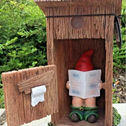 Humorous Garden Gnome Statue with Book | Decorative Resin Figurine | 13 cm