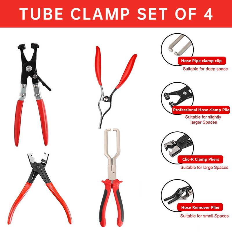 4-Piece Hose Clamp Tool Kit | Essential Automotive Repair Set