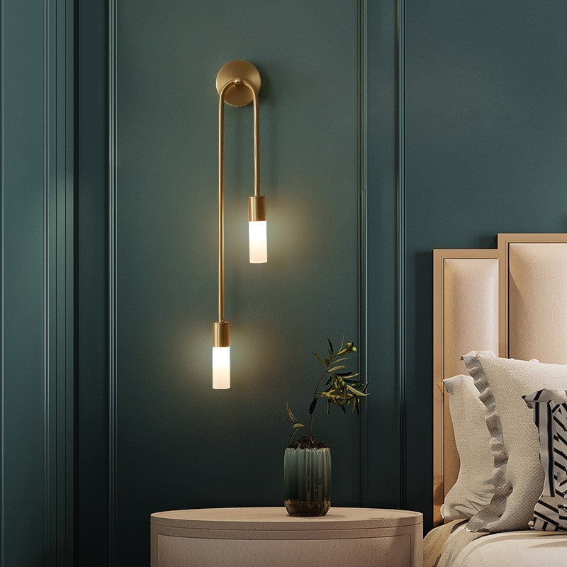 Set of Gold LED Wall Lights for Living Rooms and Hallways