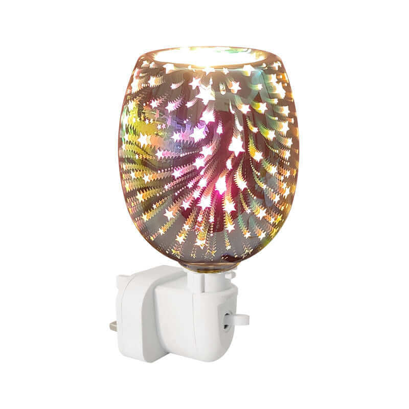 Small Night Light with 3D Glass Design for Aromatherapy Wax Melts