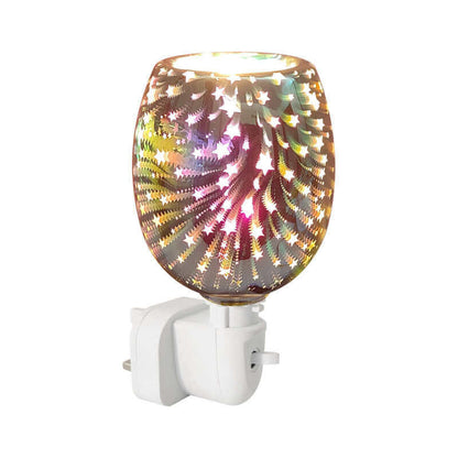 Small Night Light with 3D Glass Design for Aromatherapy Wax Melts