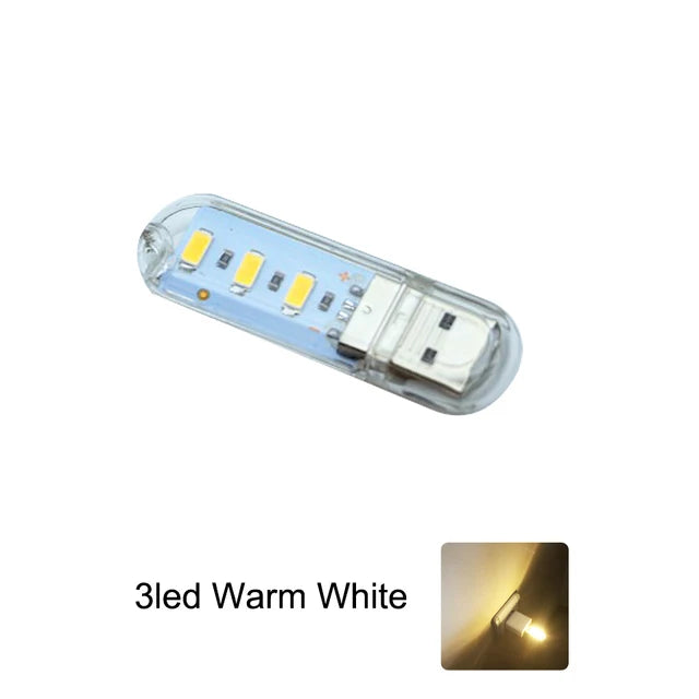 Compact USB LED Reading Light | Night Lamp for Laptop, Power Bank & PC | 5V, 3–24 LEDs