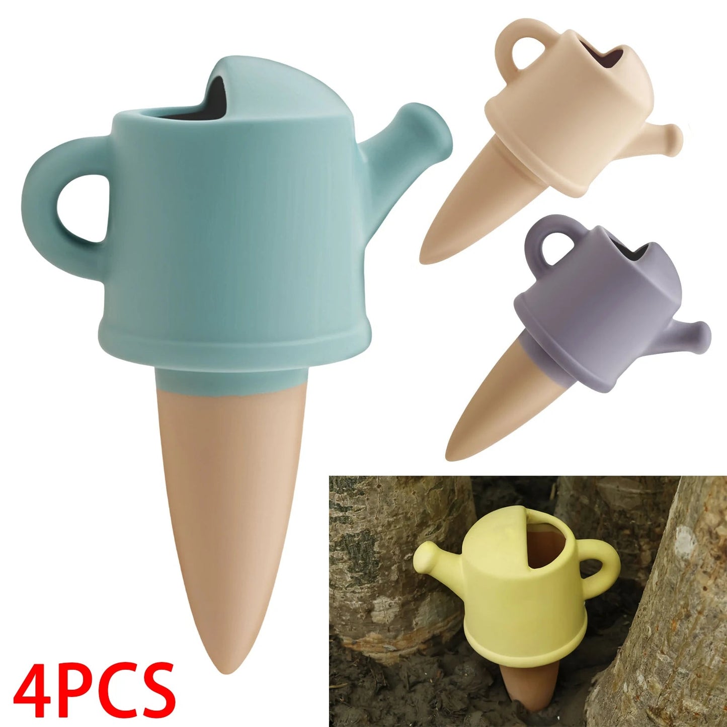 Self-Watering Plant Spikes Set of 4 | Automatic Terracotta Irrigation System