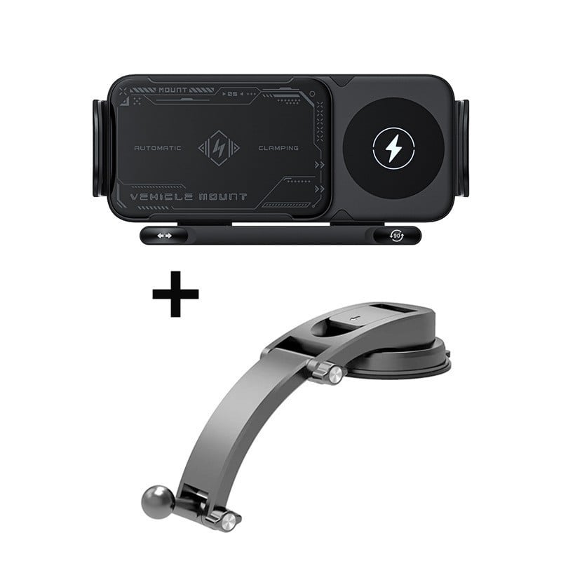 Smart Car Phone Mount with 15W Fast Wireless Charging