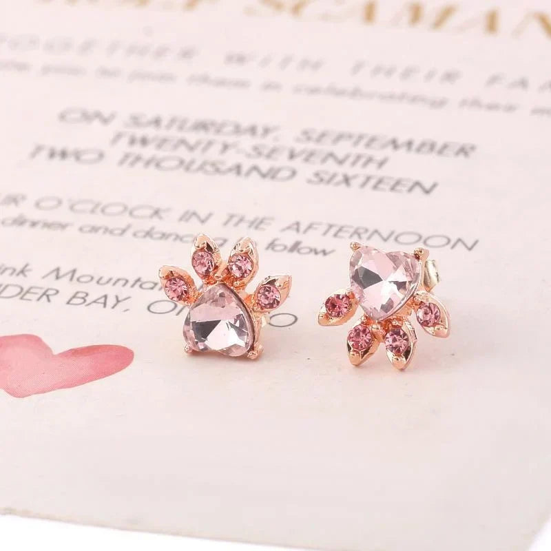 Adorable Cat Paw Charm Earrings