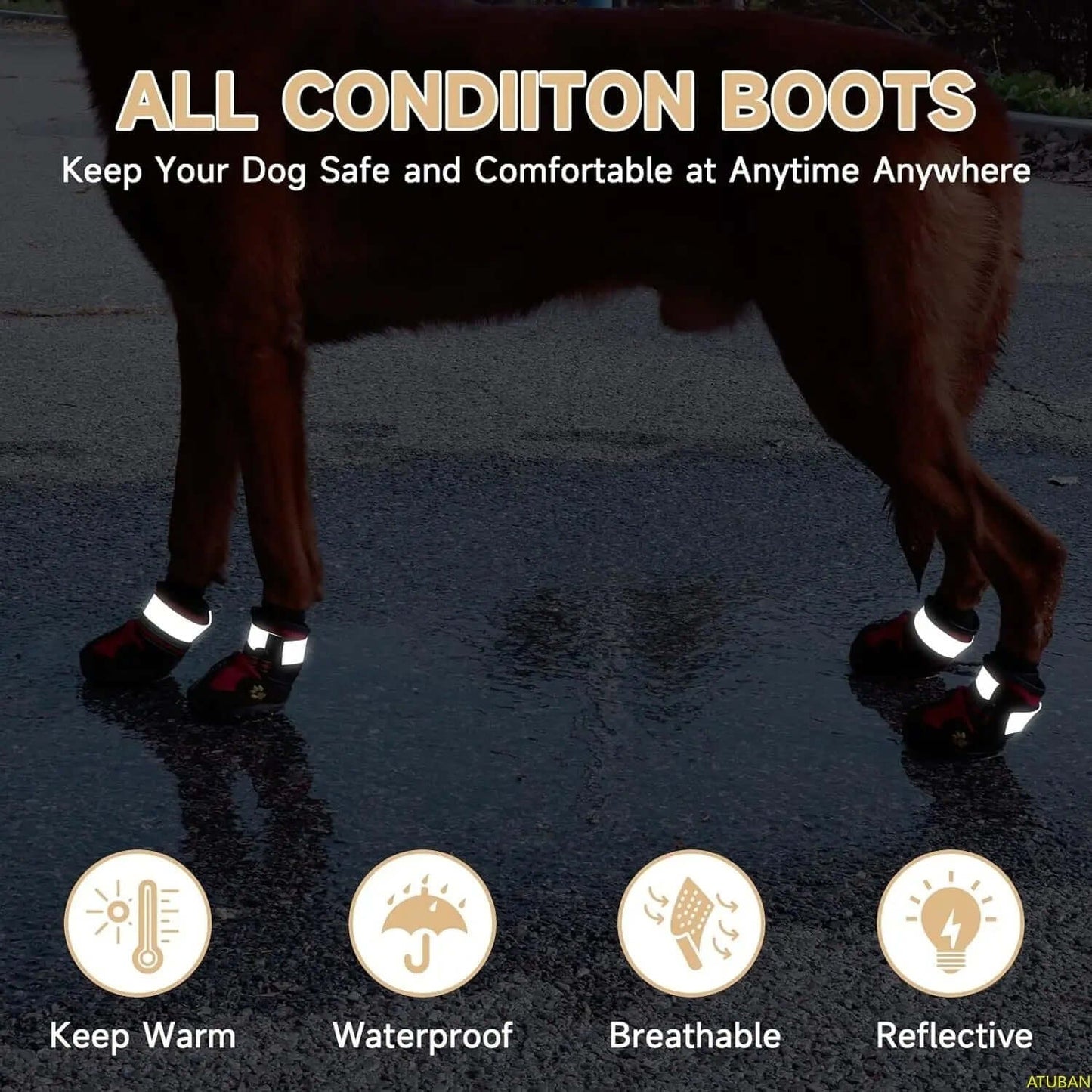 Waterproof Non-Slip Dog Boots - Ideal Protection