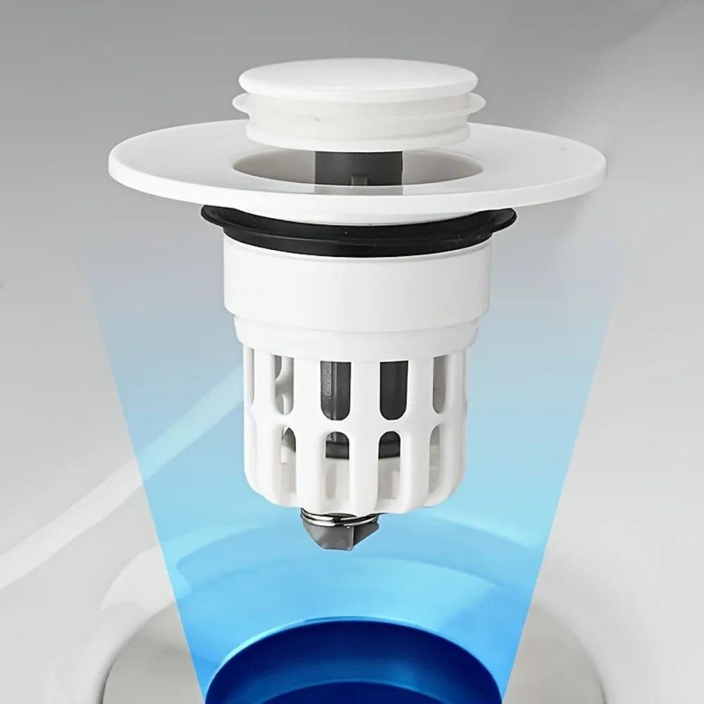 Pop-Up Sink Stopper with Strainer & Filter – Quick Drainage 6×6 cm