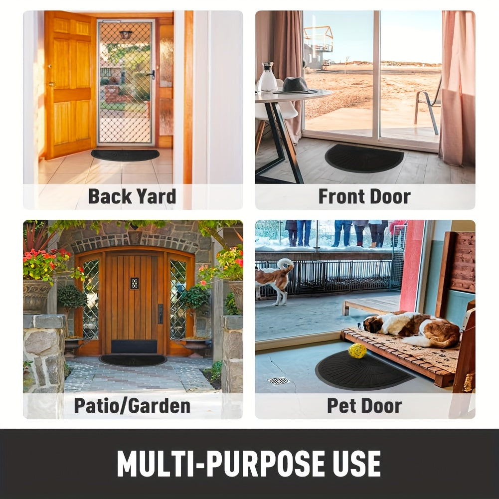 Half-Round Rubber Door Mat – Non-Slip and Durable for Indoor/Outdoor Use