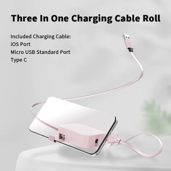 Versatile 3-in-1 Charging Cable | Compact and Tangle-Free