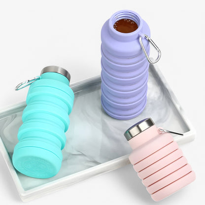 Collapsible Silicone Water Bottle - 500 ml - Black