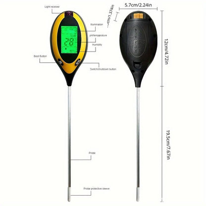4-in-1 Soil Meter for Precise Monitoring of Plants and Soil