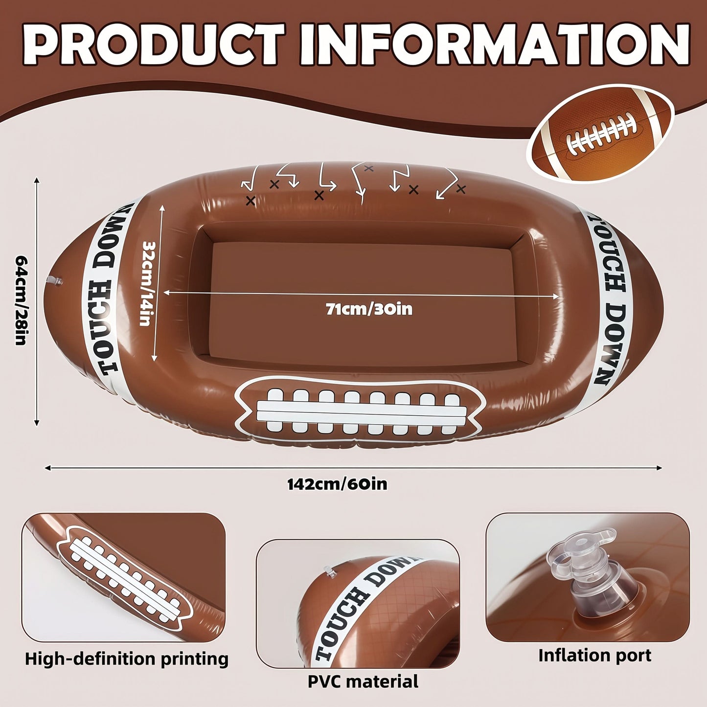Inflatable Football Yard Decoration for Beach and Lawn Gatherings