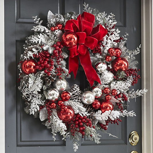 Cordless Prelit Holiday Decoration in Red and White