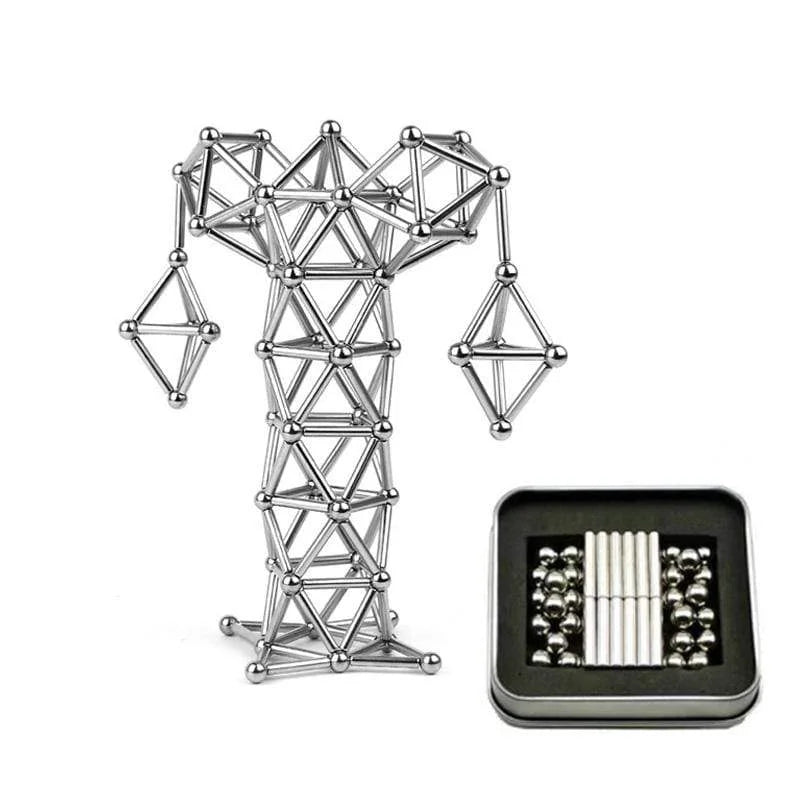 Magnetic Construction Toy Set with Rods and Spheres