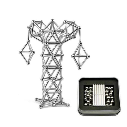 Magnetic Construction Toy Set with Rods and Spheres
