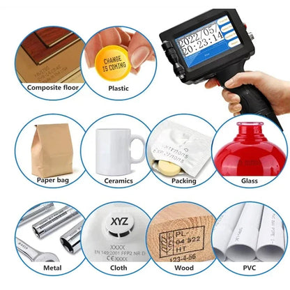 Portable Handheld Inkjet Coder Printer 600 DPI