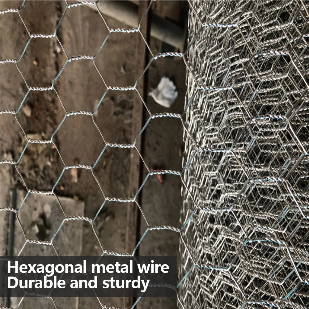 Hexagonal Wire Mesh - Galvanized Finish - 10 m Roll - Mesh Size 2.5 × 1.5 cm