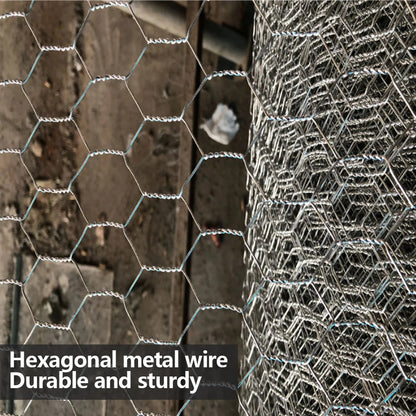 Hexagonal Wire Mesh - Galvanized Finish - 10 m Roll - Mesh Size 2.5 × 1.5 cm